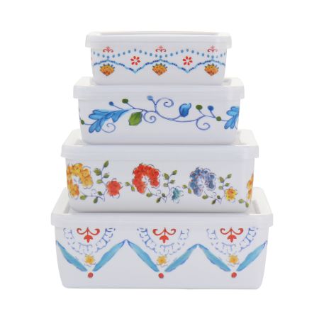Gibson Home 8 Piece Anaya Rectangular Nesting Food Storage Set